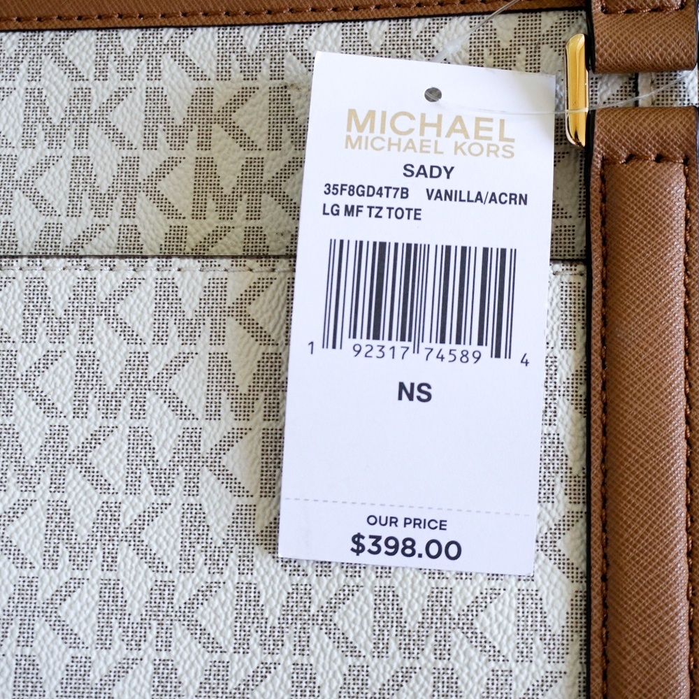 Michael Kors Sady LG Laptop Tote Vanilla Signature - Picture 8 of 8